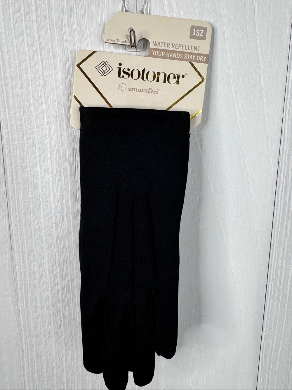 isotoner Black Water-Repellent SmartDri Women's Gloves - Picture 1 of 4